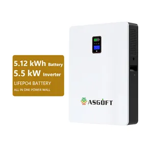 ASGOFT supplier battery pack ac dc 10.24kwh power station 100ah 200ah energy home storage system containerlithium solar inverter