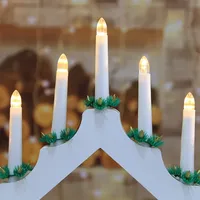 7L blanc chaud à piles éclairé intérieur décor à la maison vacances utilisé en bois LED chandeliers blancs