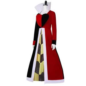 Costume de Reine des Cœurs Rouges Noir Fantastique pour Fête de Carnaval sur le thème du Pays des Contes d'Halloween - Product Image 1