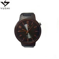 Jam tangan Quartz pria kulit asli/gelang kayu Oem penjualan laris pabrik jam tangan mewah kayu Zebra coklat