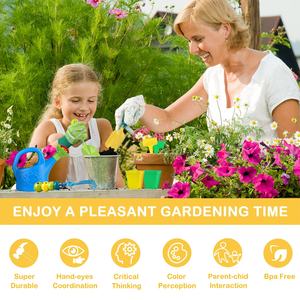 11 pièces en gros enfants outils <span class=keywords><strong>de</strong></span> jardinage ensemble écologique <span class=keywords><strong>pelle</strong></span> râteau truelle arrosoir jardin gants jouets cadeau pour garçon d'âge préscolaire - Product Image 2