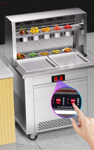 Machine à glace frite à double plateau carré 50L/H avec 5 barils, modèle B1, prix de gros, pour glace roulée, économique, pour le Royaume-Uni/l'Australie - Product Image 3