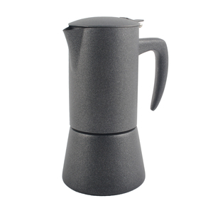 Cafetière Moka, lot de 2, en acier inoxydable noir, pour expresso, à poser sur le poêle, design minimaliste avec couvercle - Product Image 4