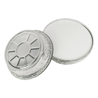 Barquette ronde en aluminium de 1400 ml, robuste, jetable, argentée, résistante à la chaleur, pour rôtir, cuire et conserver les aliments