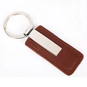 Wholesales PU leather keychain custom laser logo keychains blanks personalized car pendant Souvenir Gifts