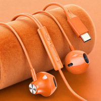 Écouteurs intra-auriculaires avec cordon de 1,2 m, design logo, décodage numérique, métal, basses puissantes, filaires avec micro, Type-C, 3,5 mm, matériau ABS, écouteurs de jeu