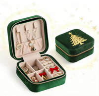 Boîte à bijoux de luxe, boîte à bijoux carrée avec mini boîte de rangement pour bijoux, boîte pour boucles d'oreilles, bagues, colliers et emballage cadeau pour bijoux