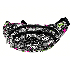 Cinturones de Diseño Estético para Niños, Riñoneras Personalizadas con Graffiti, Riñoneras <span class=keywords><strong>Gamer</strong></span>, Bolsas de Cintura, Venta al por Mayor, Fabricante OEM ODM - Product Image 2