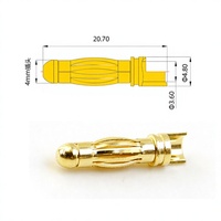 Amass GC4011-M/GC4011-F Prise banane en cuivre pur plaqué or 40 mm pour modèles réduits d'avions RC 500V 5-70A pour moteurs