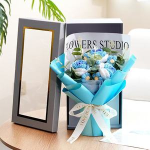 Bouquet <span class=keywords><strong>di</strong></span> Fiori all'Uncinetto, Confezione Regalo Artigianale per San Valentino e Cerimonie <span class=keywords><strong>di</strong></span> Laurea, Bouquet <span class=keywords><strong>di</strong></span> Fiori Artificiali, Souvenir all'Ingrosso - Product Image 4