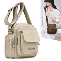 Sac bandoulière minimaliste, couleur unie, résistant aux déchirures, anti-rayures, multi-couches, portable, fonctionnel, pratique, petit sac de voyage pour l'extérieur