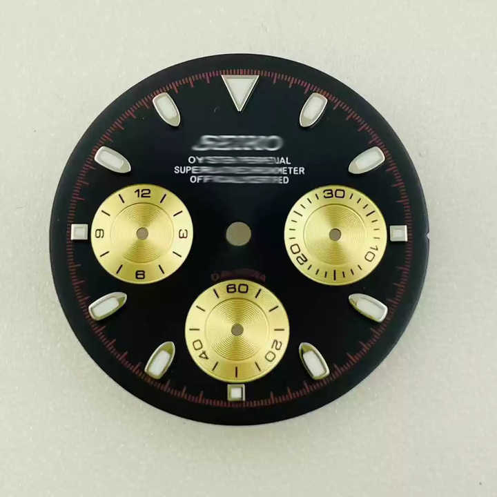 Cadran De Montre Vert Lumineux 29,5 Mm Pour Mouvement VK63 - Accessoire Neuf Pour Customisation