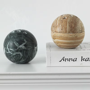 Bán Buôn Tự Nhiên Đánh Bóng Travertine Đá Phật Hương Burner Arabic Trang Trí Mini Đá Bóng Cho Ramadan Phòng Khách - Product Image 4