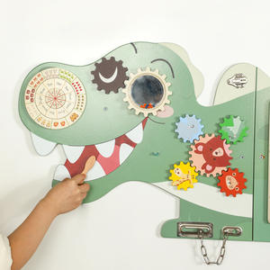 Jeu mural en bois Montessori Qiaike, labyrinthe de dinosaures pour la maternelle, jeu de fléchettes, panneau d'activités, tableau d'activités, jouet éducatif pour les enfants de 4 à 6 ans - Product Image 3
