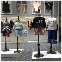 Buste Mannequin Enfant Torse avec Socle en Bois Vintage Formes Robe Magasin Vêtements Présentoir Vitrine Fille Garçon