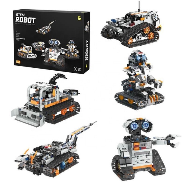MILI STEM Smart Robot Educational Toys 5 in 1 Programming Robots DIY Plastic Model Blocks Control Toy