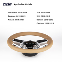 Volant en cuir haut de gamme avec garniture chromée pour Porsche Panamera Cayenne Macan 718 911 Boxster Cayman