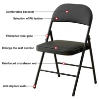 Chaises pliantes pour événements extérieurs et banquets, prix abordable, surface en PU, structure métallique, chaises de salle à manger