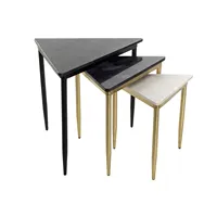 Ensemble de tables auxiliaires 3 pièces en marbre 68x46.5x53 Dimensions