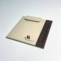Grosir kustom kulit PU Menu klip penutup Folder disesuaikan Desktop & laci Organizer Notepad pemegang Hotel tagihan klip Case