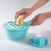 Set Peralatan Dapur Ramah Lingkungan: 12 Pisau Manual Stainless Steel untuk Memotong Buah & Sayur, Dilengkapi Parutan dan Chopper