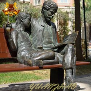 Statua <span class=keywords><strong>in</strong></span> <span class=keywords><strong>Bronzo</strong></span> Personalizzata a Grandezza Naturale, Scultura da Giardino di Figura Seduta, Vendita Calda - Product Image 3