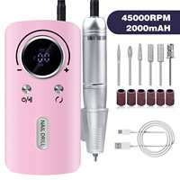 Hoch geschwindigkeits V1 45000 U/min Wiederauf ladbare Nagel bohrmaschine LCD Geräuscharm Profession elle Nagellack schleifer Nägel Bürstenloser Bohrer