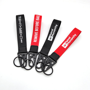 Llavero de tela con logotipo serigrafiado a todo color, cordón corto de nailon con mosquetones, venta al por mayor - Product Image 4
