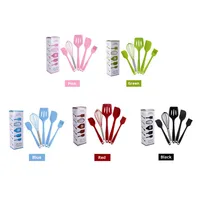 Ensemble de 5 spatules en silicone avec manche en nylon, ustensiles de cuisine, spatule ajourée, fouet à œufs, pinceau à huile, pour poêles antiadhésives, résistant à la chaleur