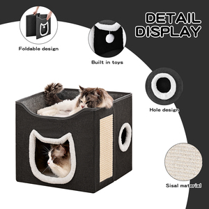 Multifunktion ales Katzen haus mit kratzen dem Katzen spielzeug Post Plüsch bett & hängendes Spielzeug Indoor Pet Möbel für Katzen - Product Image 3