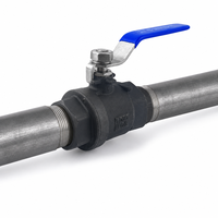 Válvula de Bola de 2 Piezas de Acero al Carbono WCB 1000 WOG con Rosca NPT BSP, Válvula de Bola de Dos Piezas con Palanca para Agua, Aceite, Gas, Tuberías Industriales