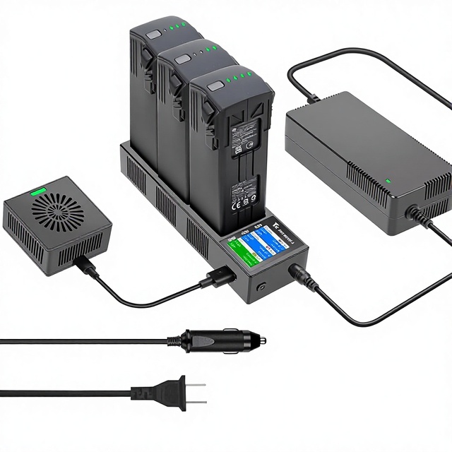 Digital Display Battery Charging Hub for DJI Mavic 3, Multiple Battery Charger with Charge and Discharge Function