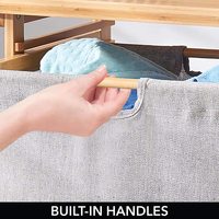 Panier à linge pliable et écologique à 3 compartiments, personnalisable, avec couvercle, vente en gros