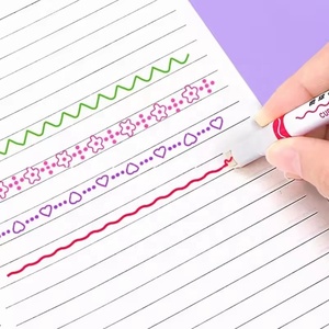 Tùy chỉnh hình dạng lượn sóng <span class=keywords><strong>Highlighter</strong></span> bút chấm dòng màu thủ công bút - Product Image 3