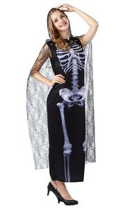 Disfraz de Halloween adulto muerte disfraz aterrador divertido esqueleto fantasma disfraz esqueleto capa princesa vestido - Product Image 6