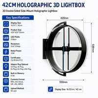 Kotak Lampu Portabel 2s Poster Swap, Dapat Dipasang di Dinding, Kipas Hologram Berputar, Kotak Tanda Cahaya Holografik dengan Tampilan 3D Dua Sisi