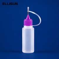 Bouteilles de distribution souples transparentes en PE de 10 ml avec aiguille en acier pour encre de tatouage et remplissage de produits visqueux