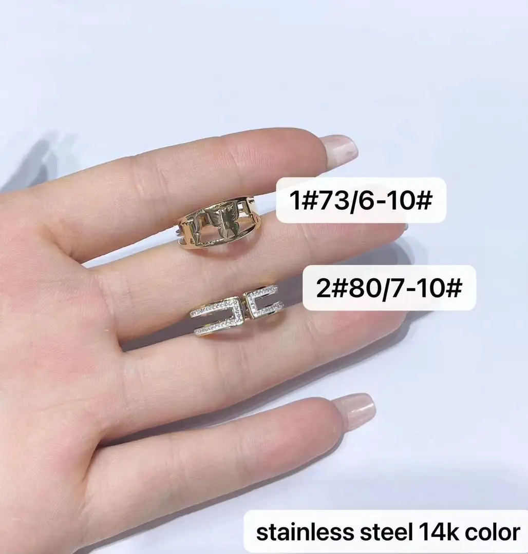 R6082 Xuping गहने थोक उच्च गुणवत्ता उपहार डिजाइन फैशन सुरुचिपूर्ण लक्जरी दैनिक जिक्रोन आदमी औरत 14K स्टेनलेस स्टील की अंगूठी