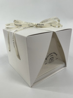 Boîtes à gâteaux pliables en plastique transparent recyclable, empilables, de qualité alimentaire, pour mousse, tiramisu, avec gaufrage, pour anniversaire