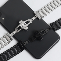 Compatible avec Huawei GT3/GT4/Watch 4 Pro Samsung Bracelet en acier inoxydable massif 22 mm