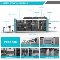 Automatische plastic thermoformmachine met laag energieverbruik en hoge rekbaarheid voor de productie van wegwerp PS polystyreen trays en fastfooddozen