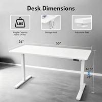Escritorio Ergonómico Eléctrico de Altura Ajustable con Cajones, Mesa de Computadora Motorizada para Trabajar de Pie o Sentado, Ideal para Oficina Profesional