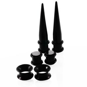 50 pezzo nero 14G-00G O-Ring acrilico Tapers tappi e Silicone tunnel di verniciatura del corpo forniture - Product Image 6