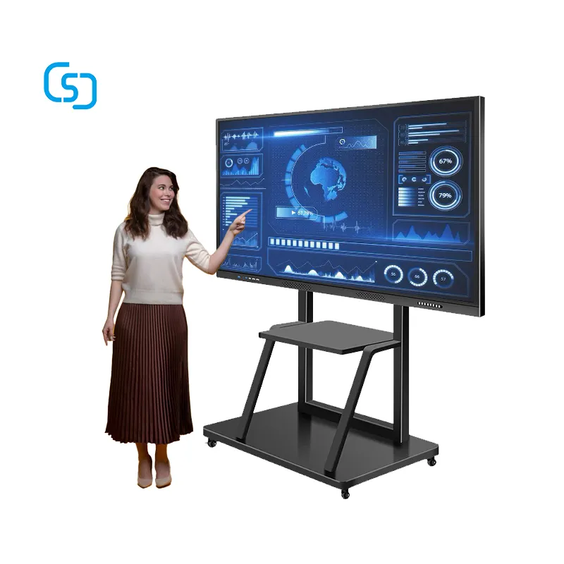 Tableau blanc d'équipement électronique numérique de classe intelligente de projecteur interactif de 65 75 85 pouces pour l'enseignement scolaire de vidéoconférence