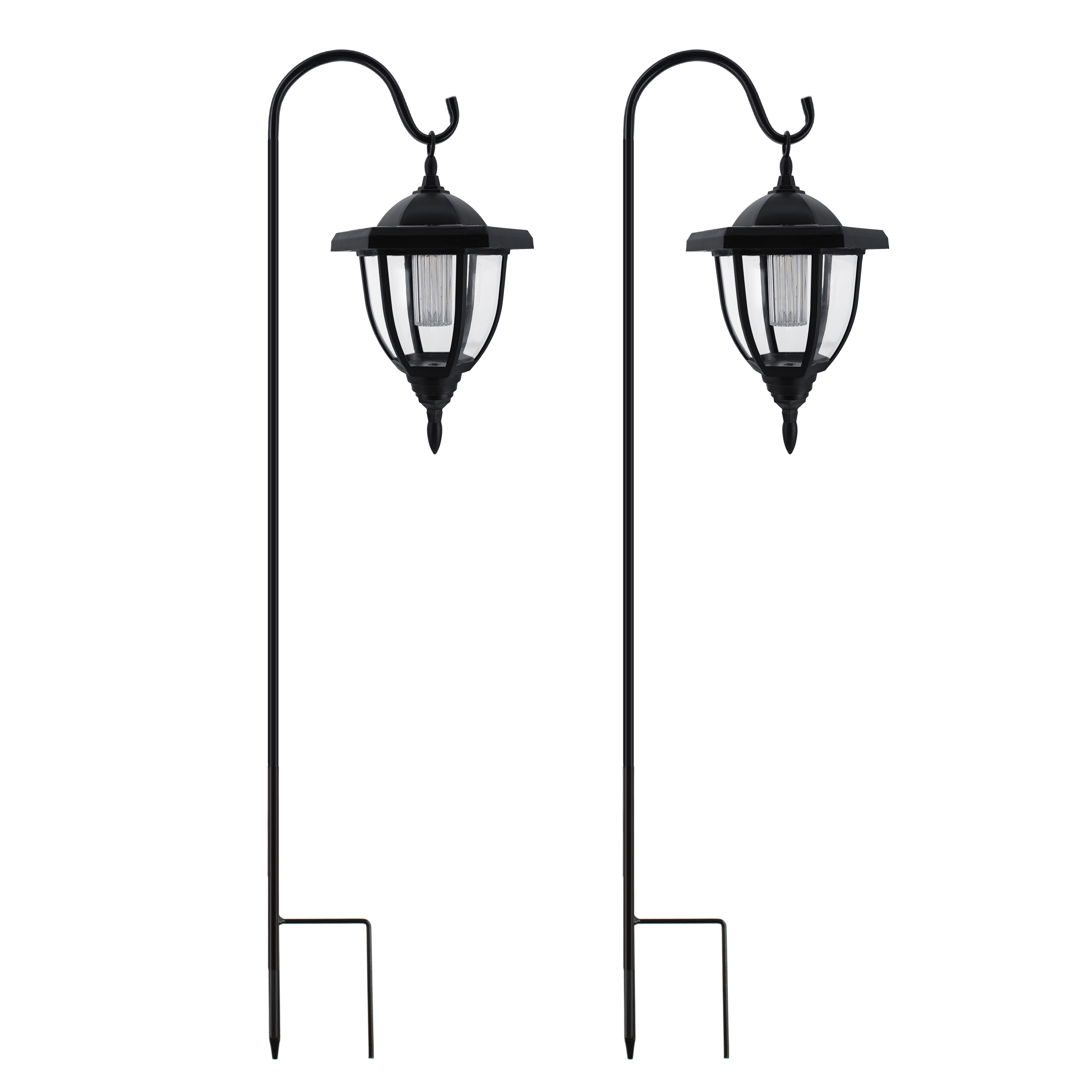 Solar Powered Garden Decorative Lanterns Shepherd Hooks Landscape Lighting for Lawn Patio Yard Pathway