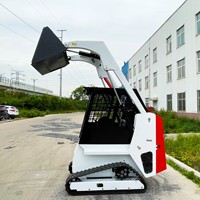 Kylin Backhoe Mini Skid Steer Loader Compact Crawler Tractor Loader Epa Hydraulic Loader Bucket Mini Farm Loader