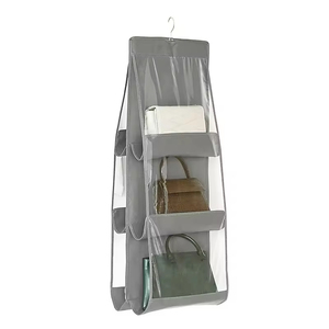 Wholesale Multi-Layer Double-Sided <b>Foldable</b> Non-Woven Fabric Handbag Storage <b>Bag</b> Dust-Proof Hanging Solution Multipurpose - Product Image 4