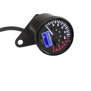 Panel de Instrumentos LCD Modificado para Motocicleta con Velocímetro Mecánico, Indicador de Combustible y Odómetro, Ajuste Universal, Carcasa Negra - Product Image 1