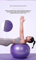 Ballon de yoga en PVC 75 cm, lisse et givré, multi-tailles, pour fitness, pilates et exercices
