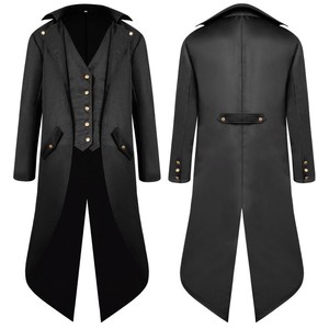 Kids Formal Ringmaster Tailcoat Halloween Costume Boys Jacket Vest Gold Buttons Steampunk Cosplay Party <strong>Dress</strong> Role Play Suits - Product Image 2